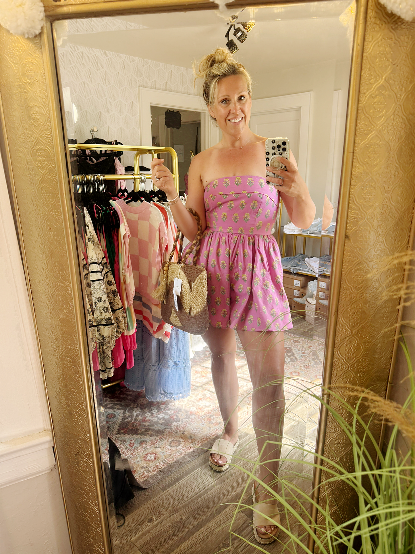 Pink Floral Romper