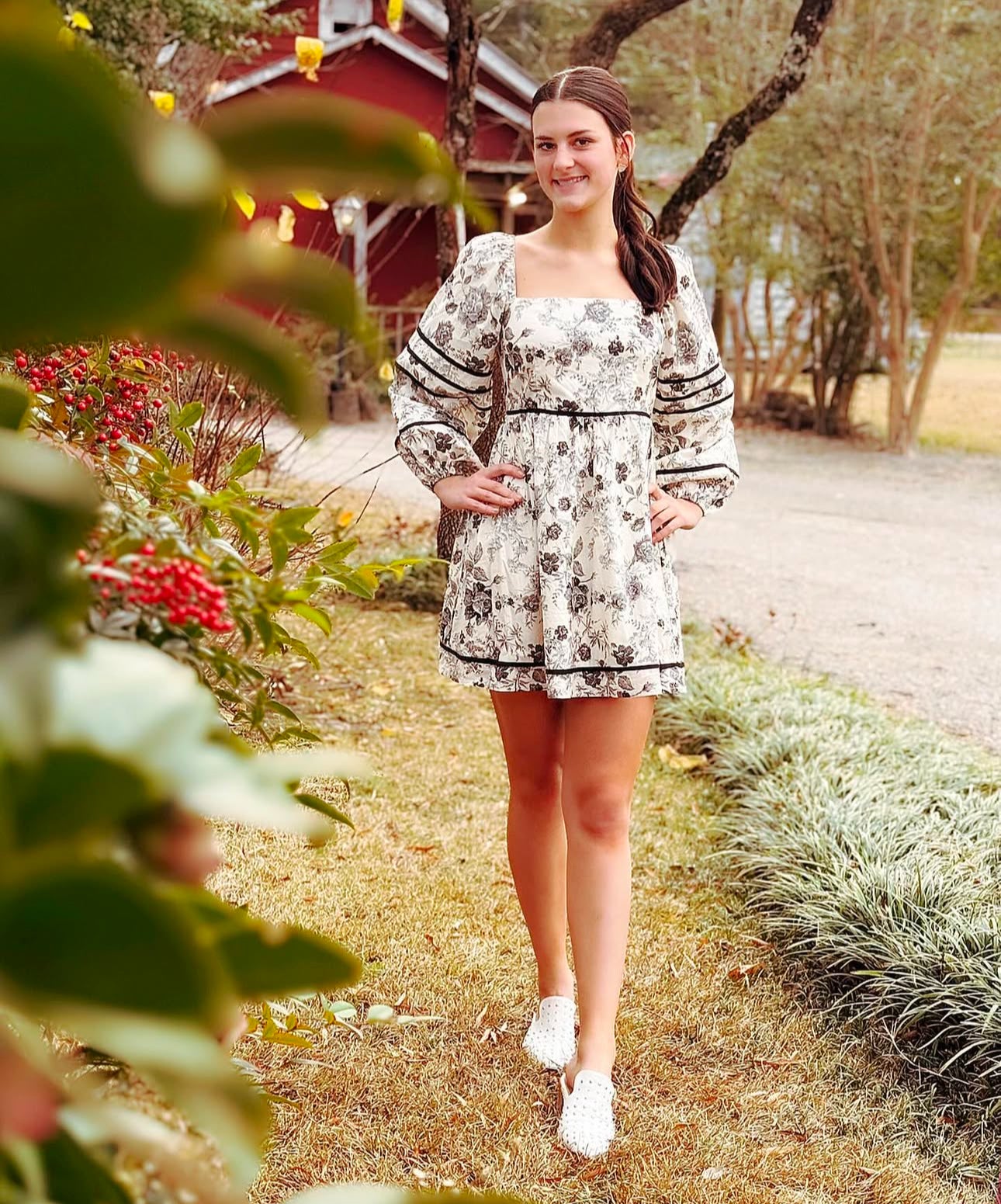 Black and White Floral Dress
