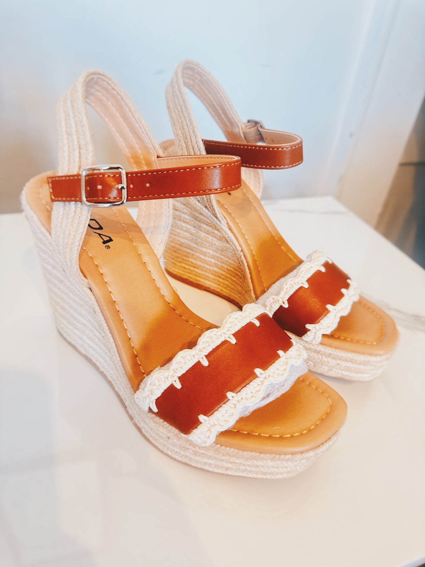 Crocheted Espadrille Wedges