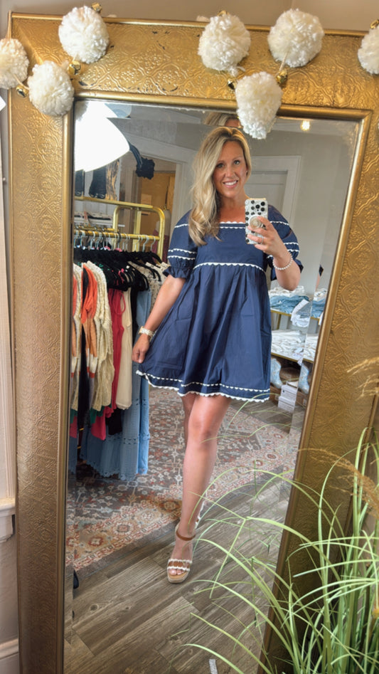 Navy Detailed Dress