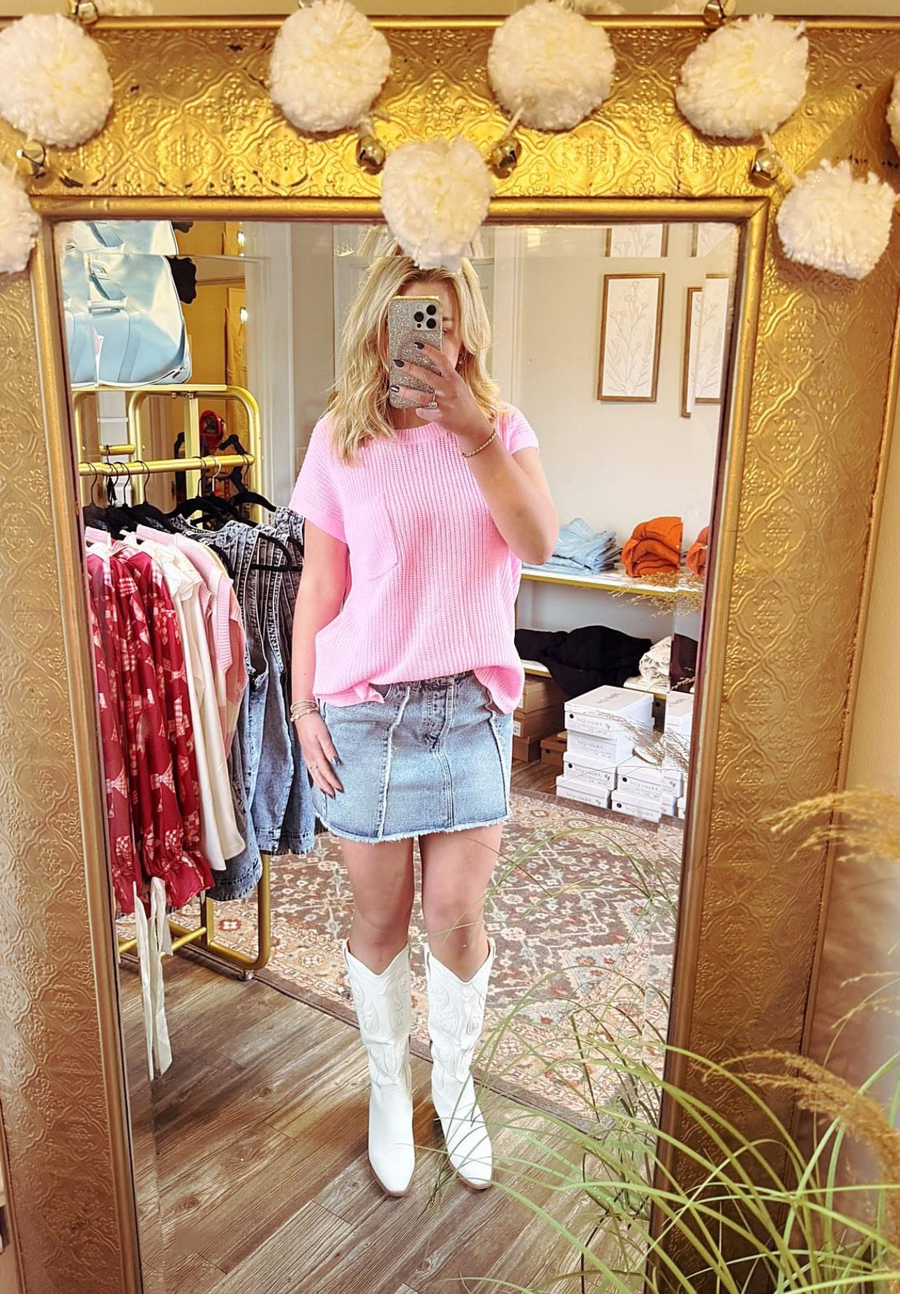 Pink Short Sleeve Sweater